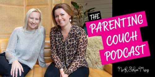 Picture of North Shore Mums Founders Rachel Chappell and Sarah Levett hosting the Parenting Coach Podcast episode with baby and toddler sleep consultant Catherine Thompson from Completely Baby