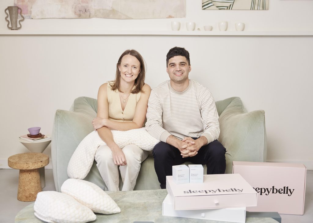 Hannah Douglas and Andrew Skoulous founders of Sleepybelly